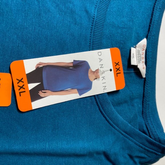 Danskin Women's Tulip Hem Tunic Top Teal Blue XXL - Picture 6 of 12